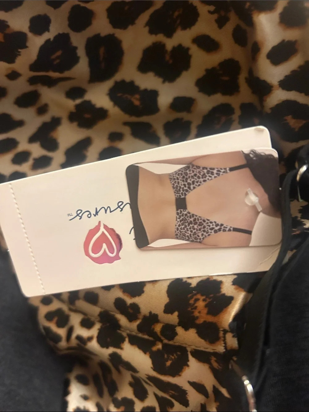 Secret Treasures Leopard Print Full-Coverage Bra - Black &‎ Tan 36D NWT